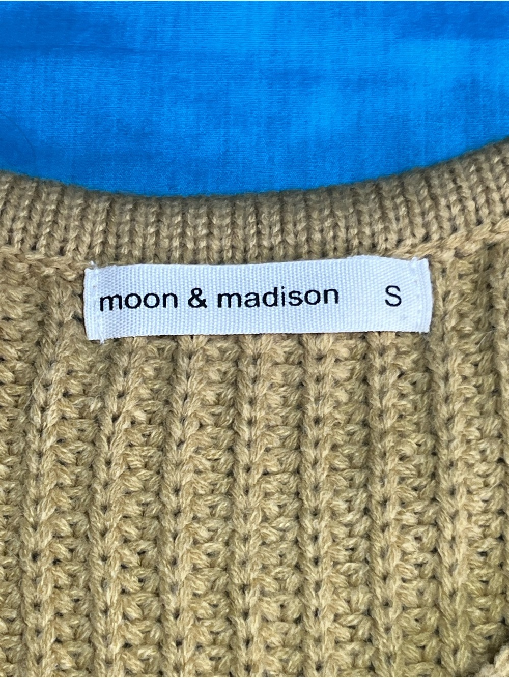 Moon & Madison Mustard Pointelle Balloon Sleeve Sweater | Size S - Picture 4 of 10